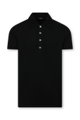 חולצת פולו שחורה עם כפתורים מטאליים BALMAIN