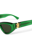 משקפי שמש ירוקים עם מסגרת חתול BOTTEGA VENETA