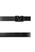 חגורת עור שחורה עם אבזם טונאלי VALENTINO GARAVANI