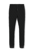 תמונה קידמית של Black Jogging Pants With All Over Logo