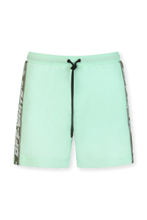 מכנסי בגד ים בגוון תכלת עם לוגוטייפ OFF WHITE