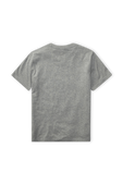 גילאי 8-18 חולצת טי באפור עם לוגו רקום POLO RALPH LAUREN KIDS