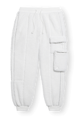 תמונה קידמית של Adidas X Ivy Park Teddy Cargo Sweatpants in White