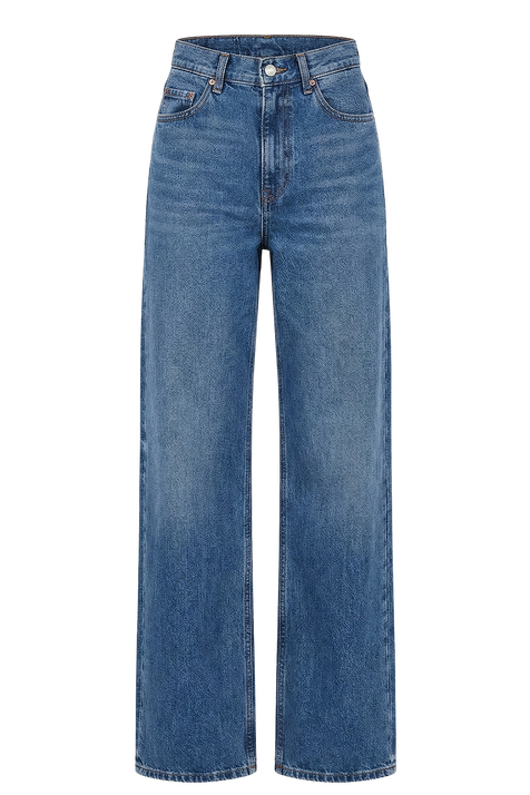 מכנסי ג'ינס בגזרה ישרה ורחבה SAINT LAURENT