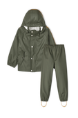 גילאי 4-10 סט סרינה מעיל גשם ומכנסיים בגוון ירוק LIEWOOD