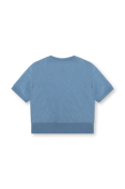 גילאי 4-14 חולצה כחולה עם לוגו מניטים כסופים BURBERRY