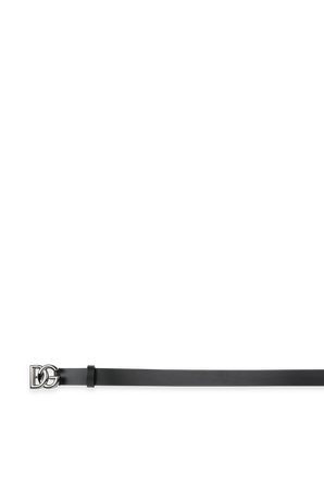 DG Logo Belt in Black Leather DOLCE & GABBANA