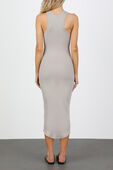תמונת דוגמן אחורית של Essential Ribbed Dress in Grey