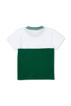 חולצת טי בגווני ירוק ולבן LACOSTE KIDS