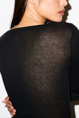 תמונת דוגמן אחורית של SHEER RIB LONG SLEEVE WIDE CREW