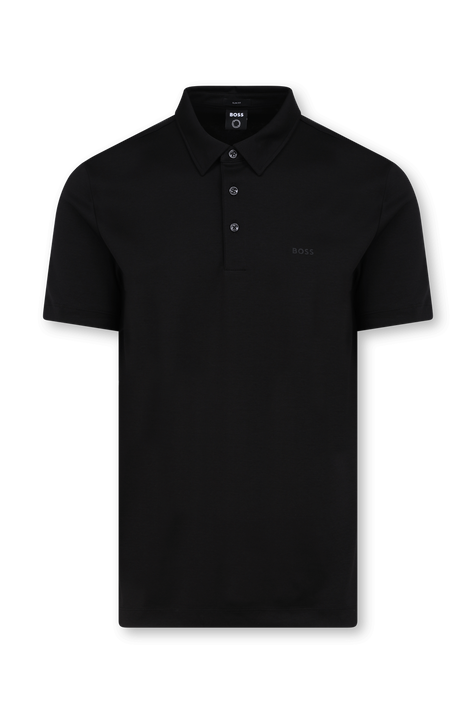 חולצת פולו שחורה עם לוגו BOSS