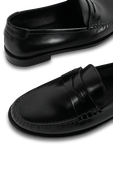נעלי מוקסין מעור שחור SAINT LAURENT