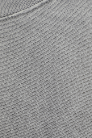 סווטשירט ארוך עם צווארון מעוגל בגוון אפור וינטג'י LES TIEN