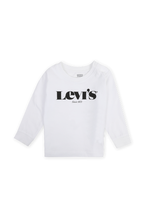 גילאי 3-9 חודשים חולצת טי לוגו עם שרוולים ארוכים בצבע לבן LEVI`S KIDS