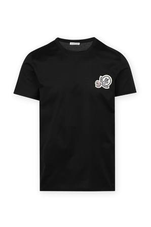 חולצת טי עם לוגו רקום בצבע שחור MONCLER