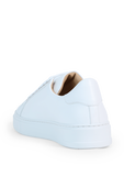 תמונה אחורית של Leather Low Top Sneakers in White