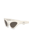 Cat Oval Logo Sunglasses in White image number null BALENCIAGA