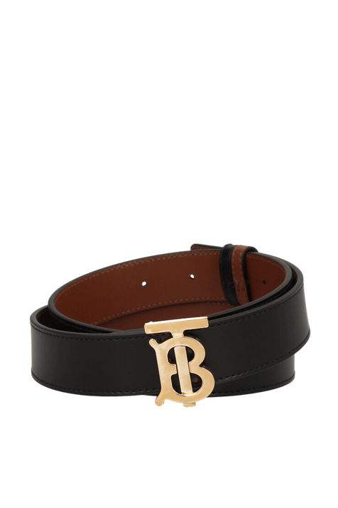 חגורת עור דו-צדדית BURBERRY
