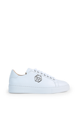 Leather Low Top Sneakers in White PHILIPP PLEIN