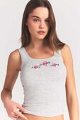 תמונת תקריב דוגמן של COTTON RIB CAMI AND SHORT SET