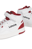 מידות 28-35 נעלי סניקרס ברכיסה גבוהה בגווני לבן ואדום LEVI`S KIDS