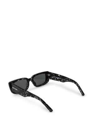משקפי שמש ג'ורג'ינה שחורים עם עיטורי קריסטל האוונה PALM ANGELS