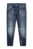 מכנסי ג'ינס עם שפשופים במראה וינטג' - גילאי 4-16 שנים DSQUARED2 KIDS