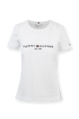 Essential Crew Neck Logo T-Shirt in White TOMMY HILFIGER
