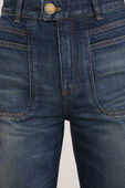 מכנסי ג`ינס עם כפתור סגירה מטאלי BALMAIN