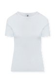 חולצת טי לבנה עם צווארון עגול PETIT BATEAU
