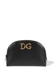 תיק איפור שחור עם לוגו זהב DOLCE & GABBANA