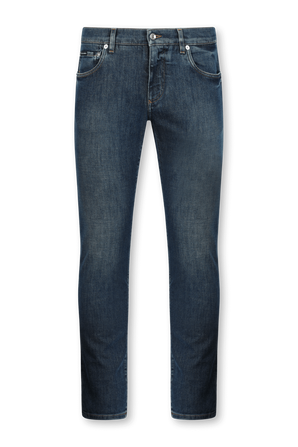 מכנסי ג'ינס סקיני עם לוגו אחורי בשטיפה בינונית DOLCE & GABBANA