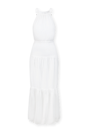 שמלת מידי לבנה עם כתפיות נקשרות MICHAEL KORS