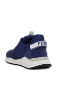 מידות 24-31 נעלי סניקרס מעור ממותגות בגוון כחול FENDI KIDS