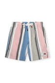 גילאי 6 מכנסי פסים קצרים צבעוניים עם שרוכים TOMMY HILFIGER KIDS