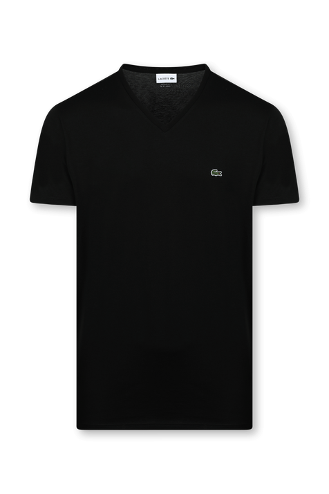 חולצת טי שחורה עם לוגו LACOSTE