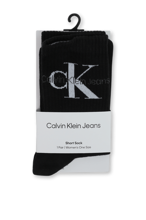 זוג גרביים עד הברך בגוון שחור CALVIN KLEIN