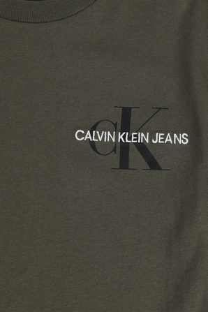 גילאי 4-16 חולצת טי אפורה עם לוגו צידי CALVIN KLEIN
