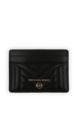 Quilted Leather Card Holder in Black MICHAEL KORS