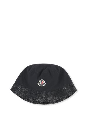 כובע באקט שחור עם פאצ לוגו MONCLER KIDS