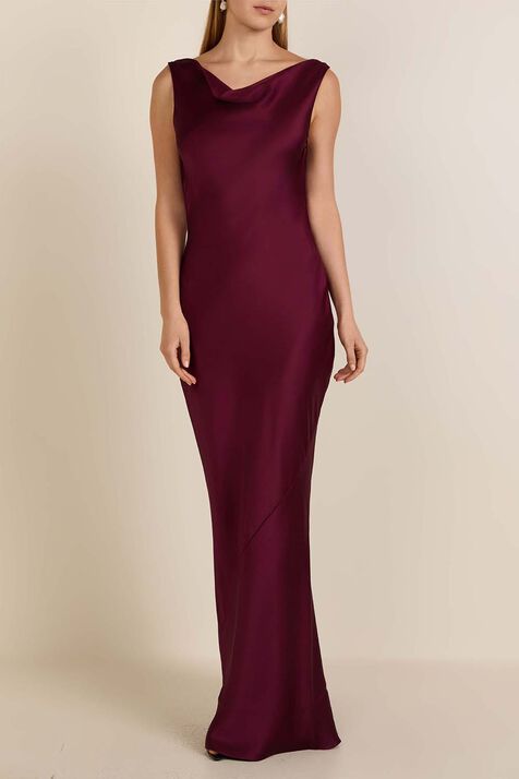שמלת סאטן עם מחשוף גב NORMA KAMALI