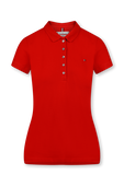 חולצת פולו אדומה עם לוגו רקום TOMMY HILFIGER