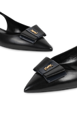 נעלי סלינגבק שטוחות מעור בצבע שחור SAINT LAURENT