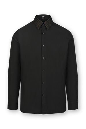 FF Logo Collar Shirt in Black FENDI