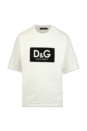 Black Logo Tshirt in White DOLCE & GABBANA