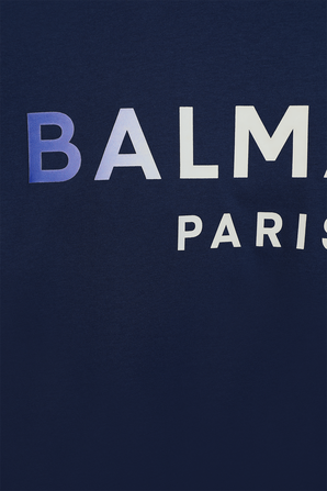 חולצת טי כחולה עם לוגו צרפת  BALMAIN