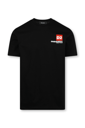 חולצת טי קצרה שחורה עם לוגו DSQUARED2