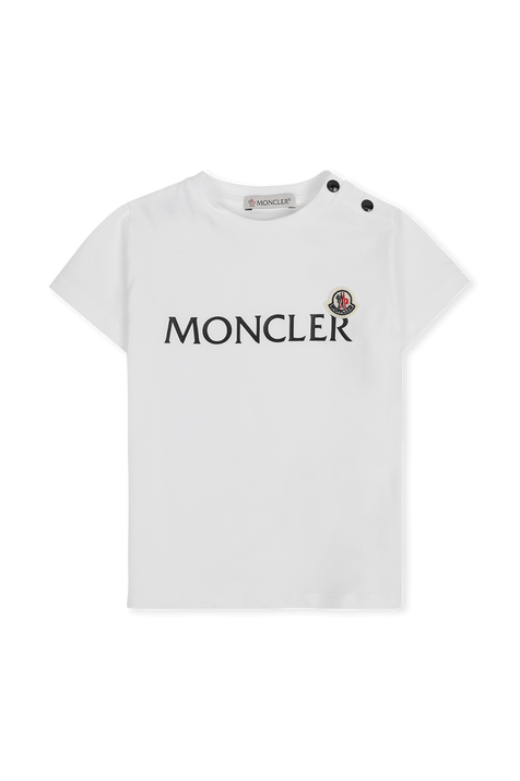 חולצת טי לבנה עם סגירת כפתורים בכתפיים- גיל 36 חודשים MONCLER KIDS
