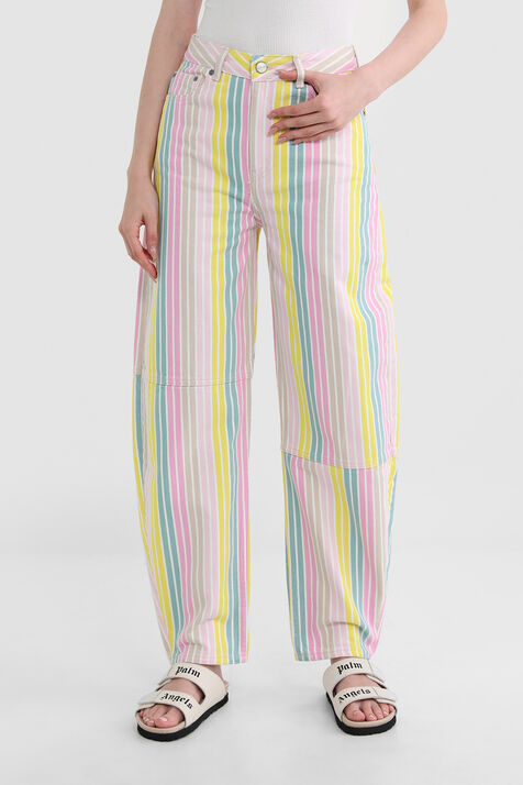 מכנסי דנים עם פסים צבעוניים GANNI