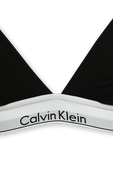 חזיית משולשים שחורה עם לוגוטייפ לבן CALVIN KLEIN